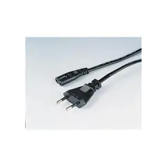 Hama strømkabel 1,8m svart 2pin Apparatkabel Euro standard