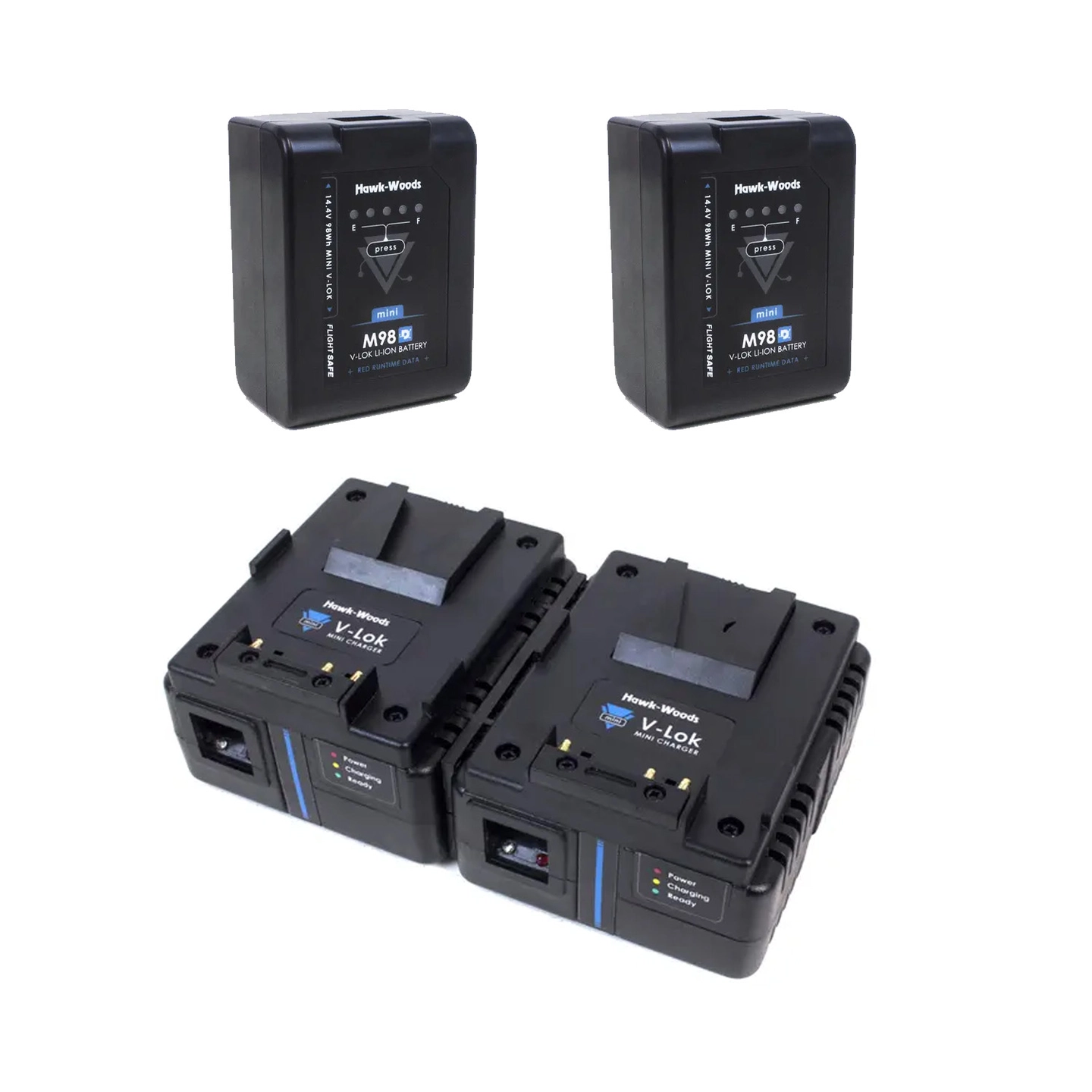 Hawk-Woods Mini V-Lok 98D KIT To batterier + lader