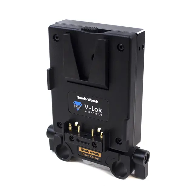 Hawk-Woods Mini V-Lok 15mm rods adapter Regulert V-Mount batteri adapter 4xD-tap 