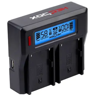 Hedbox DC50 Digital Dual Battery Charger Inteligent dobbel-lader