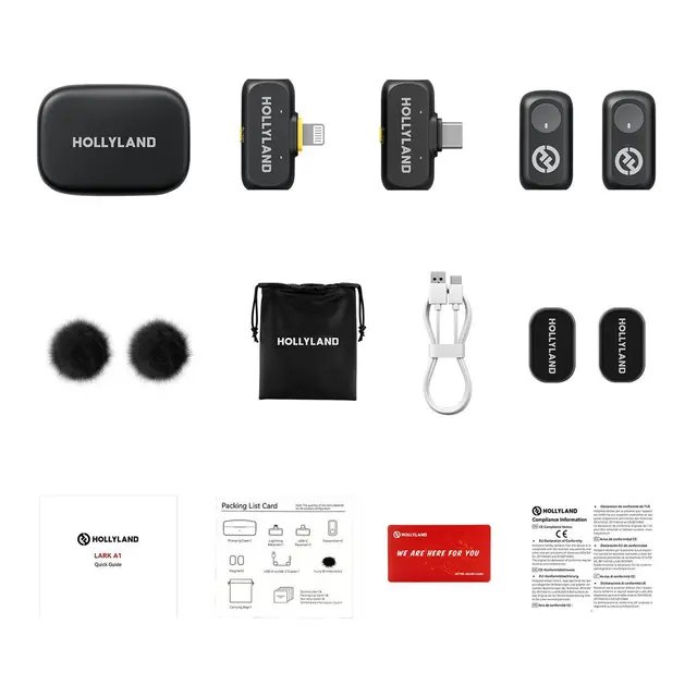 Hollyland LARK A1 Combo m/USB-C RX + Lightning RX +Charging Case 