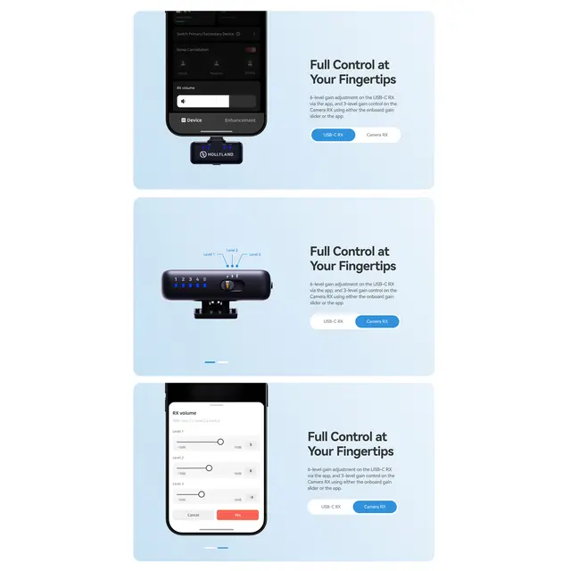 Hollyland LARK M3 Combo 2TX & 1RX USB-C RX and 2 x Wireless Microphones 