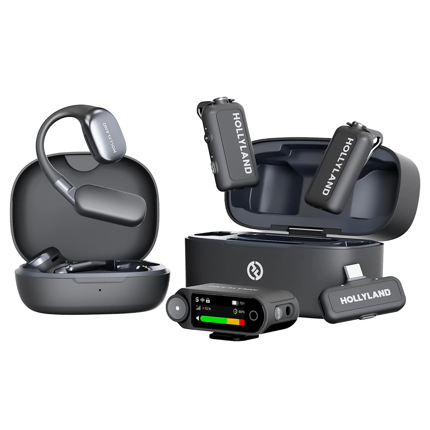 Hollyland Lark Max 2 Ultimate Combo OWS Monitor Earphone + Cam RX + USB-C RX