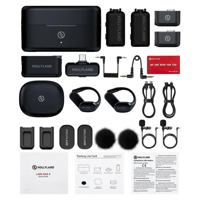 Hollyland Lark Max 2 Ultimate Combo OWS Monitor Earphone + Cam RX + USB-C RX 