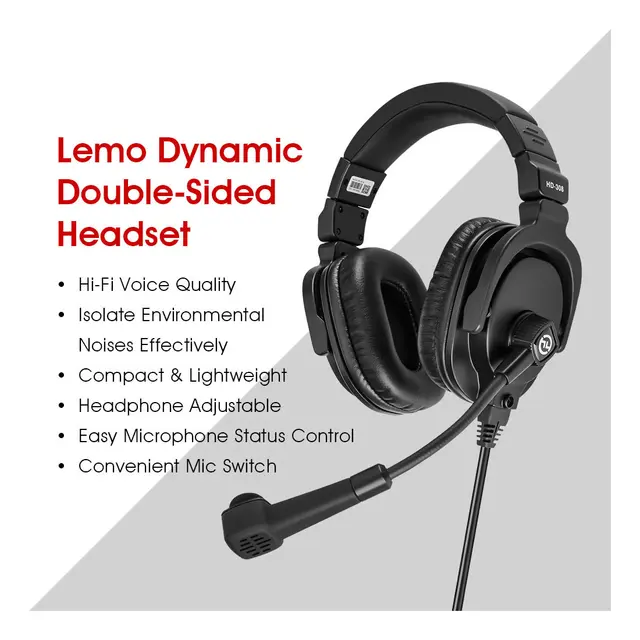 Hollyland Dynamic Double Sided Headset Lemo 8pin for SYSCOM 1000T / SOLIDCOM M1 