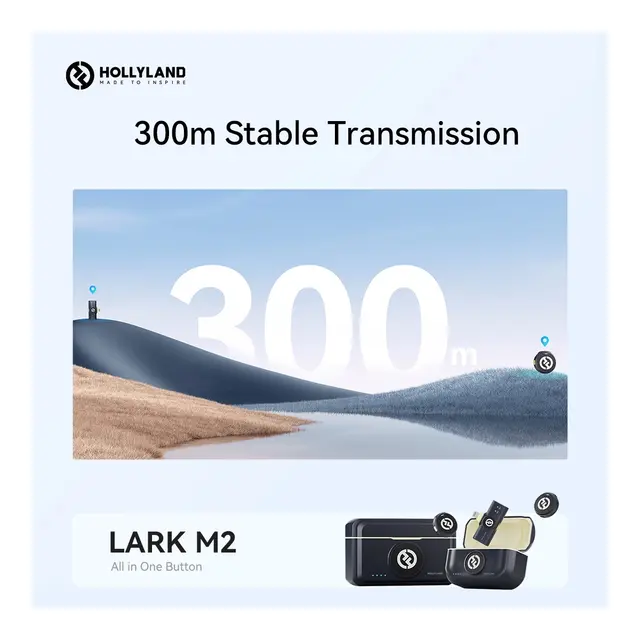 Hollyland Lark M2 USB-C WL Lavalier Trådløs mygg med USB-C plugg m/mottaker 