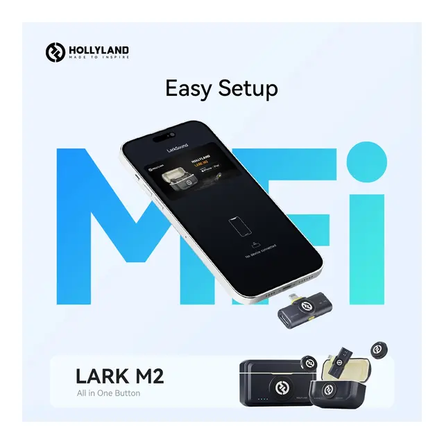 Hollyland Lark M2 USB-C WL Lavalier Trådløs mygg med USB-C plugg m/mottaker 
