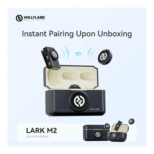 Hollyland Lark M2 USB-C WL Lavalier Trådløs mygg med USB-C plugg m/mottaker 