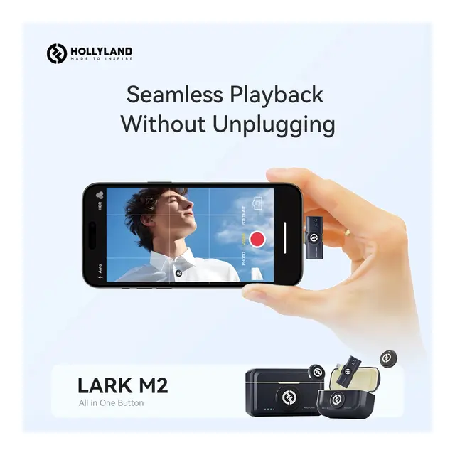 Hollyland Lark M2 USB-C WL Lavalier Trådløs mygg med USB-C plugg m/mottaker 