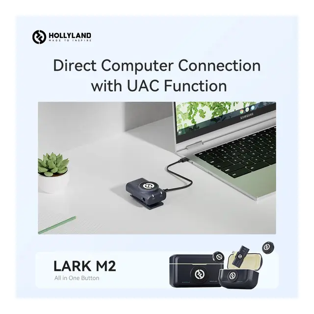 Hollyland Lark M2 USB-C WL Lavalier Trådløs mygg med USB-C plugg m/mottaker 