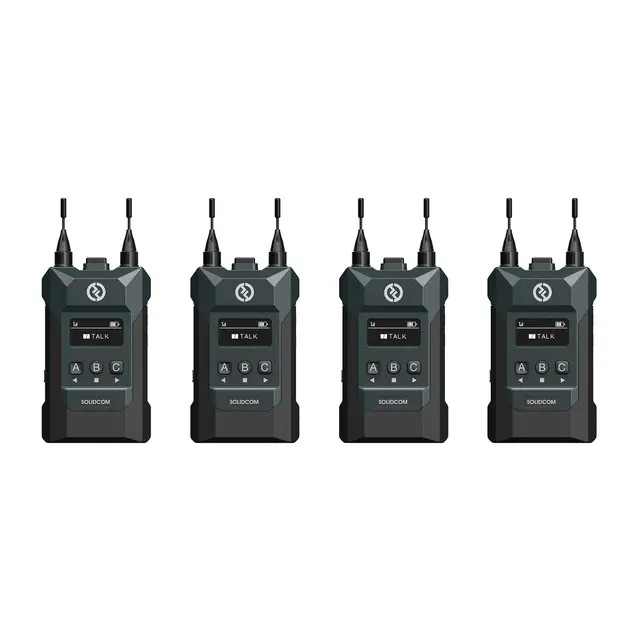 Hollyland Solidcom M1 med 4 belt packs 4x trådløs Intercom-system 