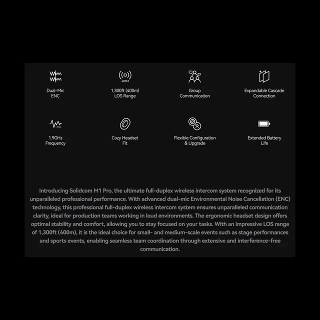 Hollyland Solidcom M1 Pro-8 Double Ear Headsets 