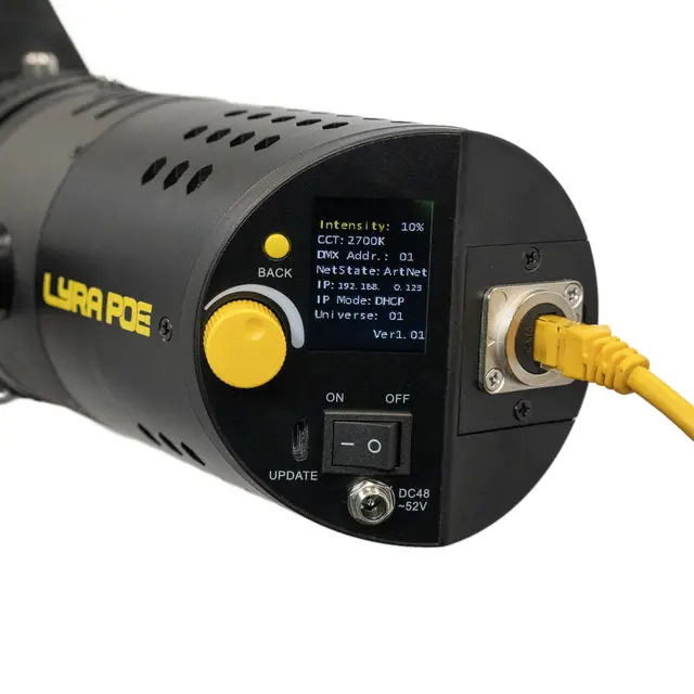Ikan Lyra POE Bi-Color LED Zoom Light m/DMX Control, Fresnel 