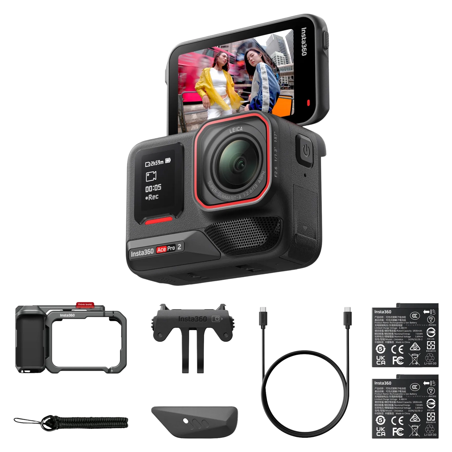 Insta360 Ace Pro 2 Xplorer Bundle Dual Battery. Dark Grey