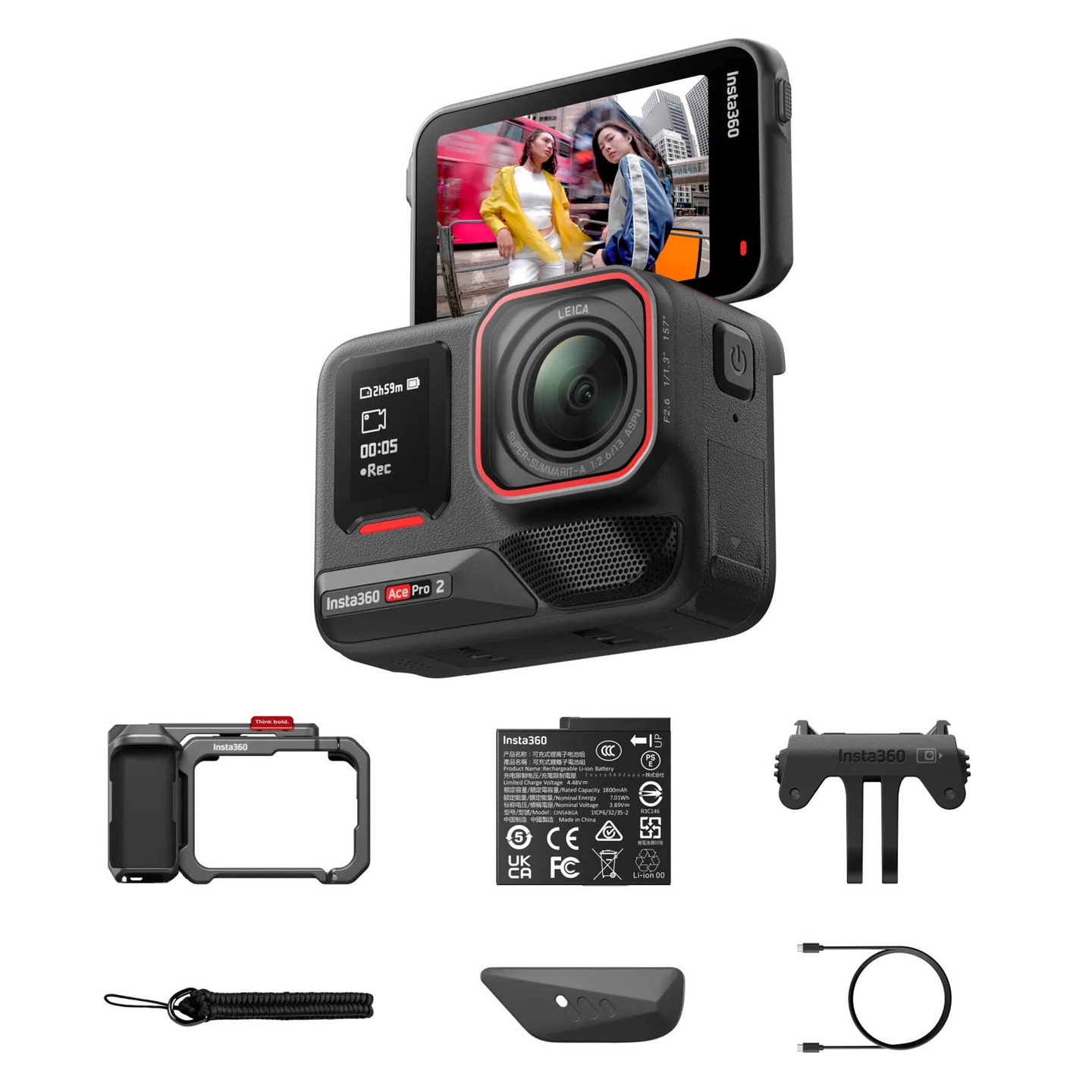 Insta360 Ace Pro 2 Xplorer Bundle Single Battery. Dark Grey