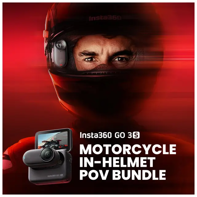 Insta360 GO 3S Motorcycle In-Helmet POV 128GB. Sort 