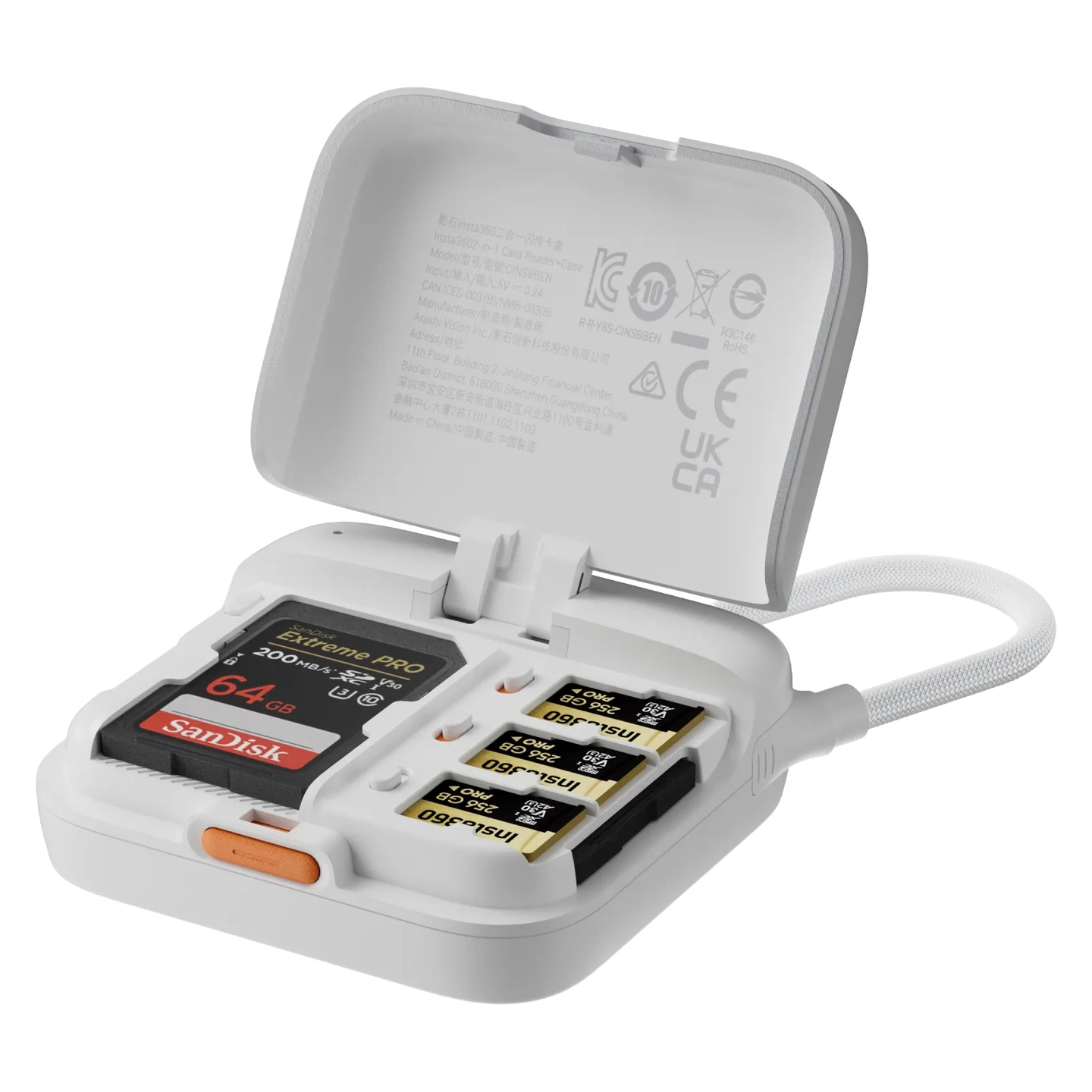 Insta360 2-in-1 Card Reader + Case Kortleser/oppbevaringsetui