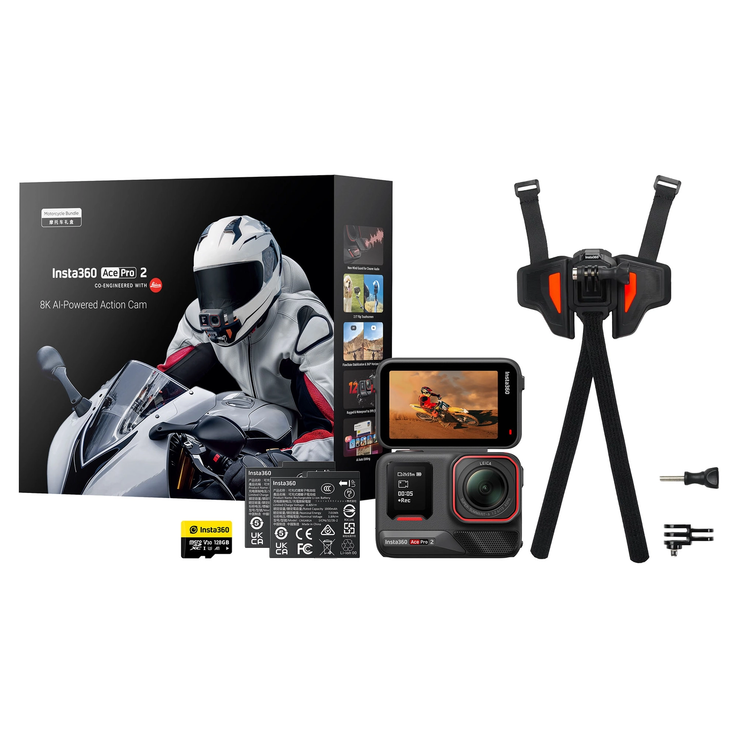 Bilde av Ace Pro 2 Actioncam Motorrad Combo (CINSBBGA-02)
