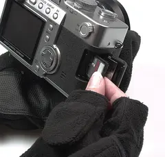 Kaiser 6372 Photo Gloves, black, L Fotohansker i fleece