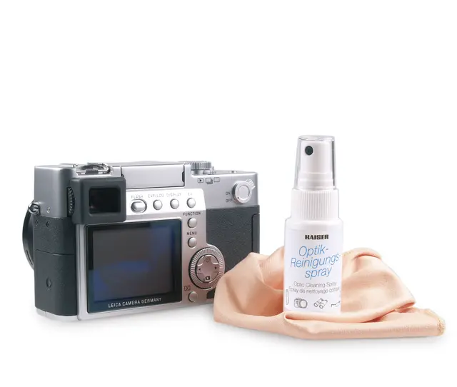 Kaiser 6662 Rensesett for optikk 25ml Pumpe Spray og Klut 