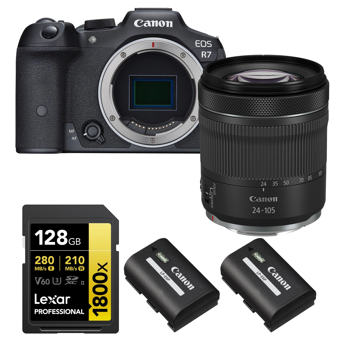 Kamerapakke 3 - Canon EOS R7 Canon RF 24-105mm, minnekort og batteri
