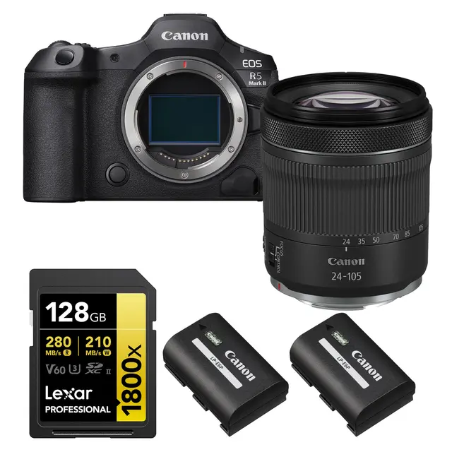 Kamerapakke 4 - Canon EOS R5 Canon RF 24-105mm, minnekort og batteri 