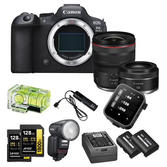 Krimpakke 2 - Canon EOS R6 Mark III Canon RF 50mm, 14-35mm + tilbehør 