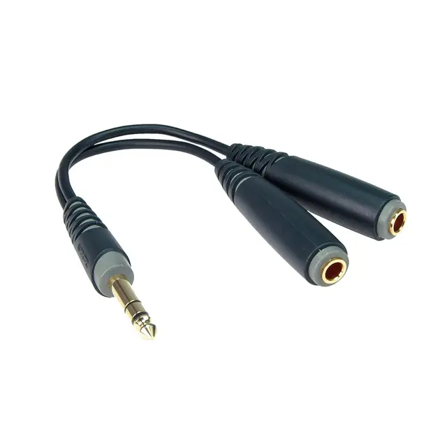 Klotz Y-kabel Stereo Jack - 2x Hunn Jack hann til 2x Jack Hunn. 0,2m 