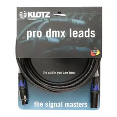 Klotz DMX XLR 5pin M-F 20m 20 meter DMX Kabel. Sort