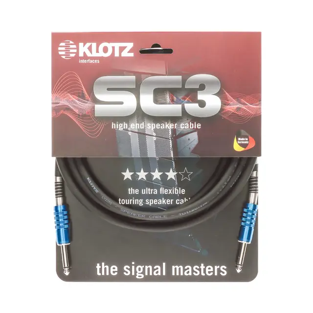 Klotz SC3PP Høyttalerkabel 2x2,5mm² 20 meter. Jack til Jack 