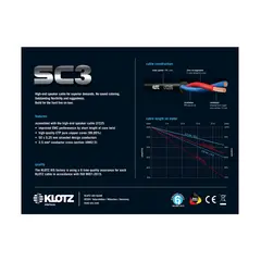 Klotz SC3PP H&#248;yttalerkabel 2x2,5mm&#178; 20 meter. Jack til Jack