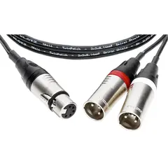 Klotz Y-Kabel Stereo XLR Mikrofonkabel 3m. XLR 5p Hunn - 2 x XLR 3p Hann