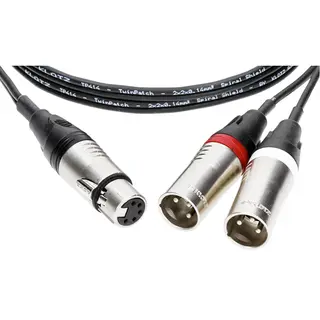 Klotz Y-Kabel Stereo XLR Mikrofonkabel 1,5m. XLR 5p Hunn - 2 x XLR 3p Hann