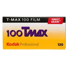 Kodak Tmax 100 120 film 5pk. Sort/Hvit negativ film. ISO 100