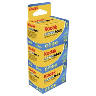 Kodak UltraMAX 400 135-36 x3 stk 3pk Negativ fargefilm ISO 400 135 film