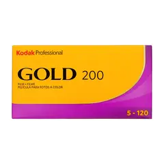 Kodak Gold 200 Film 120/5pk 5stk Negativ fargefilm. ISO 200 120mm