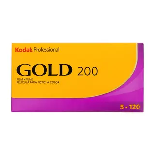 Kodak Gold 200 Film 120/5pk 5stk Negativ fargefilm. ISO 200 120mm