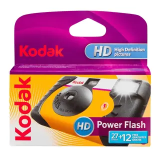 Kodak Power Flash 27+12 Engangskamera Engangskamera ISO 800, 27 bilder. Blits