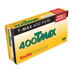 Kodak Tmax 400 120 film 5pk. Sort/Hvit negativ film. ISO 400