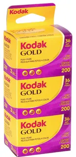 Kodak Gold 200 135/36 x3 3pk. Negativ fargefilm. ISO 200 135 film