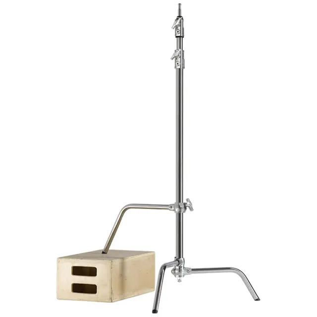 Kupo CS-20M Master C-Stand Sliding Legs Lysstativ 2m Nivelerbart ben. Silver 