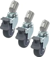 Kupo KC-080R 75mm Caster with Brake 22mm Hjulsett m/brems for runde ben &#248;22mm