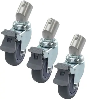 Kupo KC-080R 75mm Caster with Brake 22mm Hjulsett m/brems for runde ben &#248;22mm