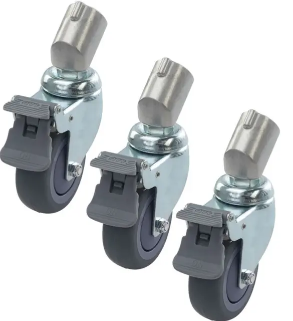 Kupo KC-080R 75mm Caster with Brake 22mm Round Adapter Set of Three