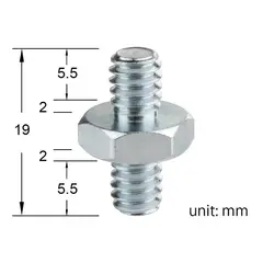 Kupo KS-051 Male Thread Adapter 1/4&quot; Skrue - lik i begge ender HAN/HAN