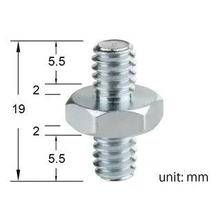 Kupo KS-051 Male Thread Adapter 1/4&quot; Skrue - lik i begge ender HAN/HAN