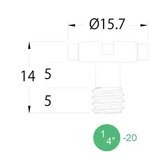 Kupo KS-061 1/4"-20 D-Ring Screws Kameraskruer (5stk) 10mm skaft.