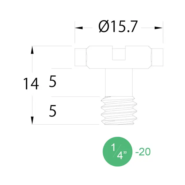 Kupo KS-061 1/4"-20 D-Ring Screws Kameraskruer (5stk) 10mm skaft. 