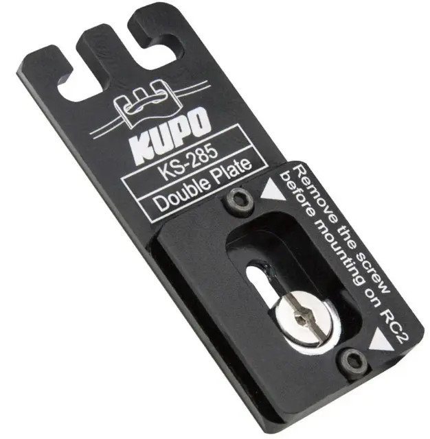 Kupo KS-285 Double Plate Quick Release Festeplate Arca-Swiss & Rc2 Kabelsikring 