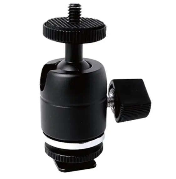 Kupo KS-CB03 Mini Ball Head Cold Shoe Kulehode for blitssko montering 
